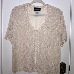Sag Harbor cream colored crotchets cardigan size M